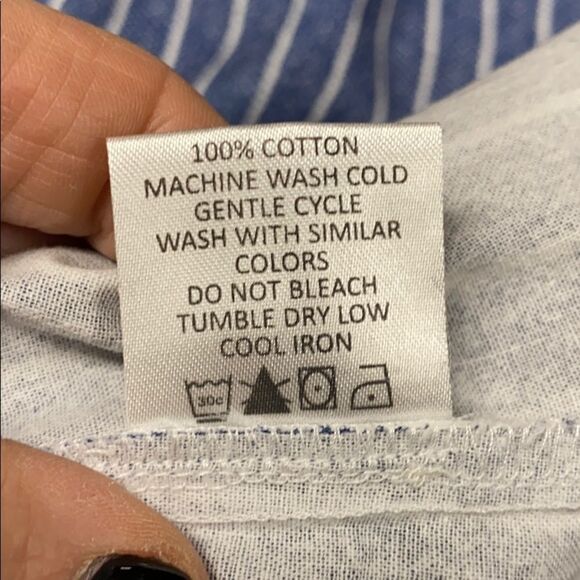 Mud Pie Eva Button Front Stripe Blue Dress - Picture 7 of 8